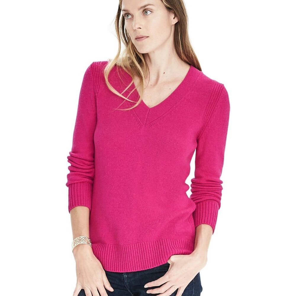 H&M Bright Pink V-Neck Sweater